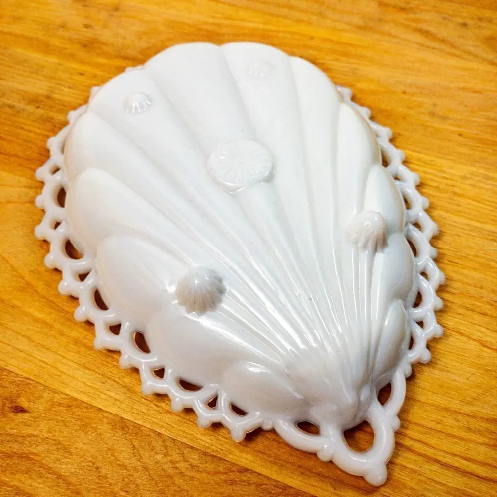 Vintage Westmorland Milk Glass Shell Dish & Juice Cup